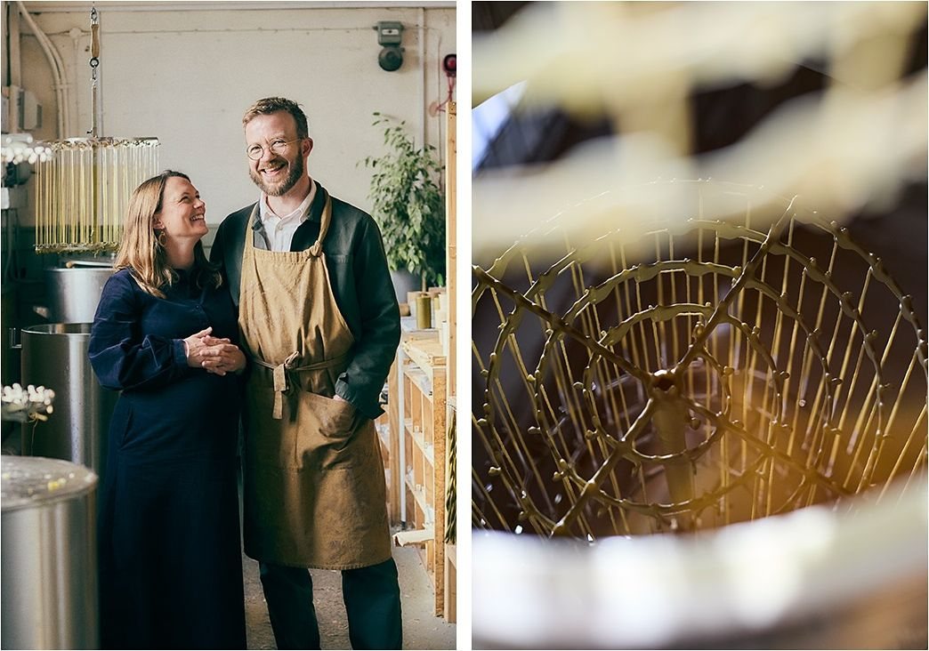 Fraser and Chloë Malyk in the Skär Organics workshop