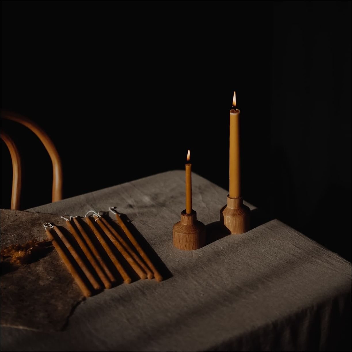 Gideon Mini, an oak candle holder designed by Skär and hand-turned by Joel Atkins